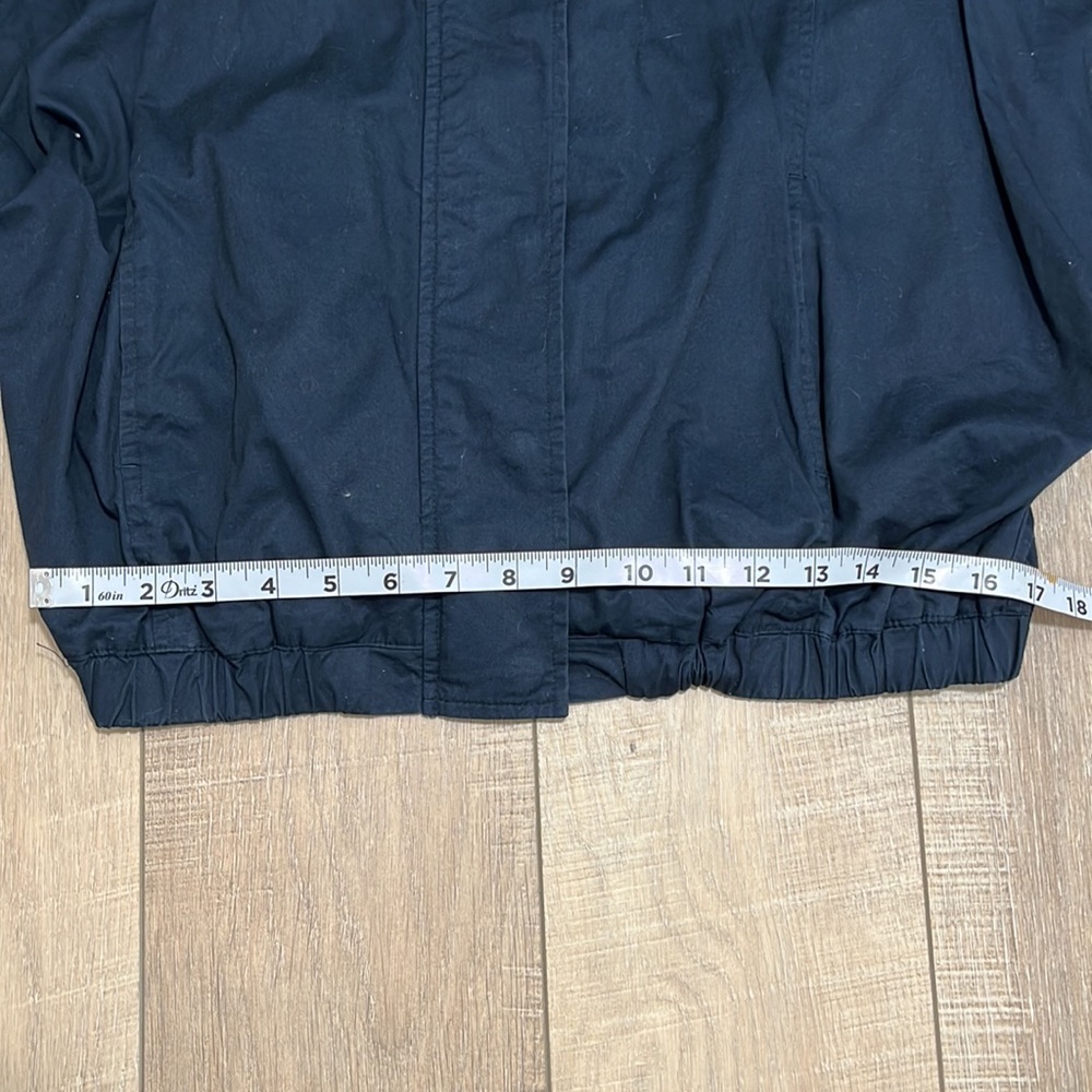 TRF Collection Zara Hooded Crop Jacket with Pockets Navy Blue Med - Picture 13 of 14